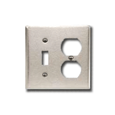 Leviton 83005 2-Gang 1-Toggle 1-Duplex Metal Device Combination Wallplate